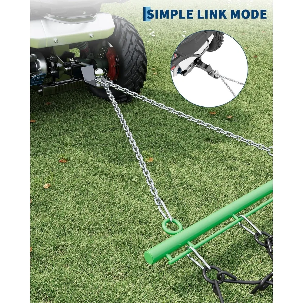 頑丈な5フィート×4.5フィートのドラッグハロー、3/8インチのタイン付き、ATV、UTV、芝刈り機に最適 - 土地の整地、整地作業、パス作業に最適