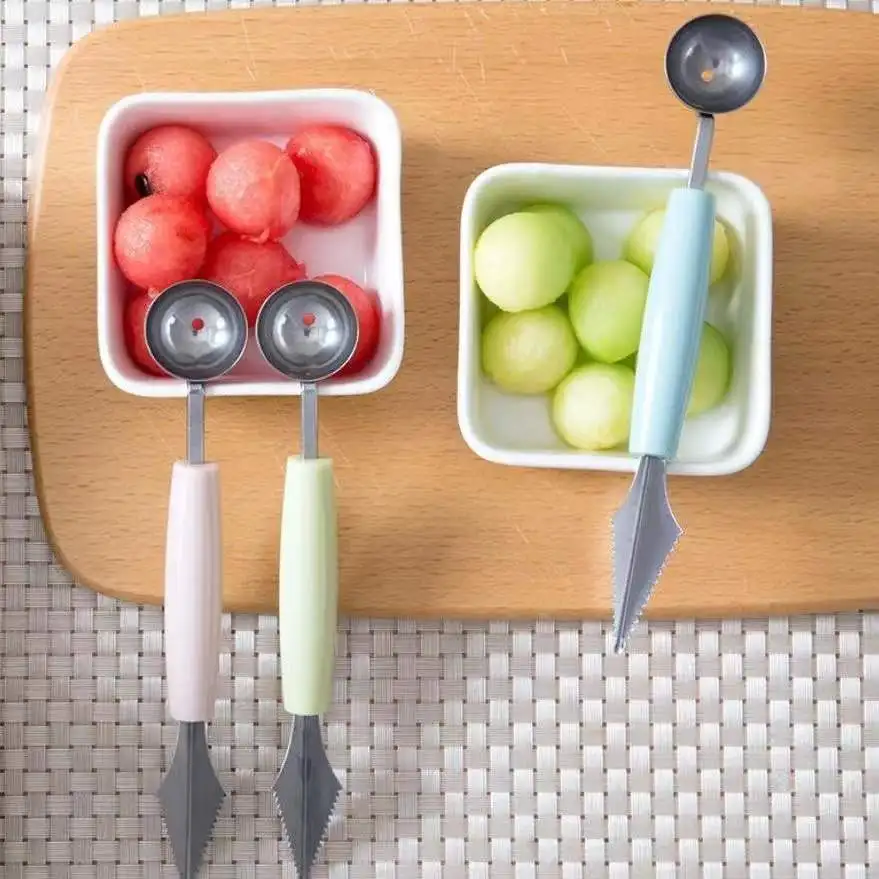 Multi Funktion Obst Carving Messer Wassermelone Baller Eis Graben Ball Scoop Löffel Baller Küche DIY Kalten Gerichte Werkzeuge Gadgets