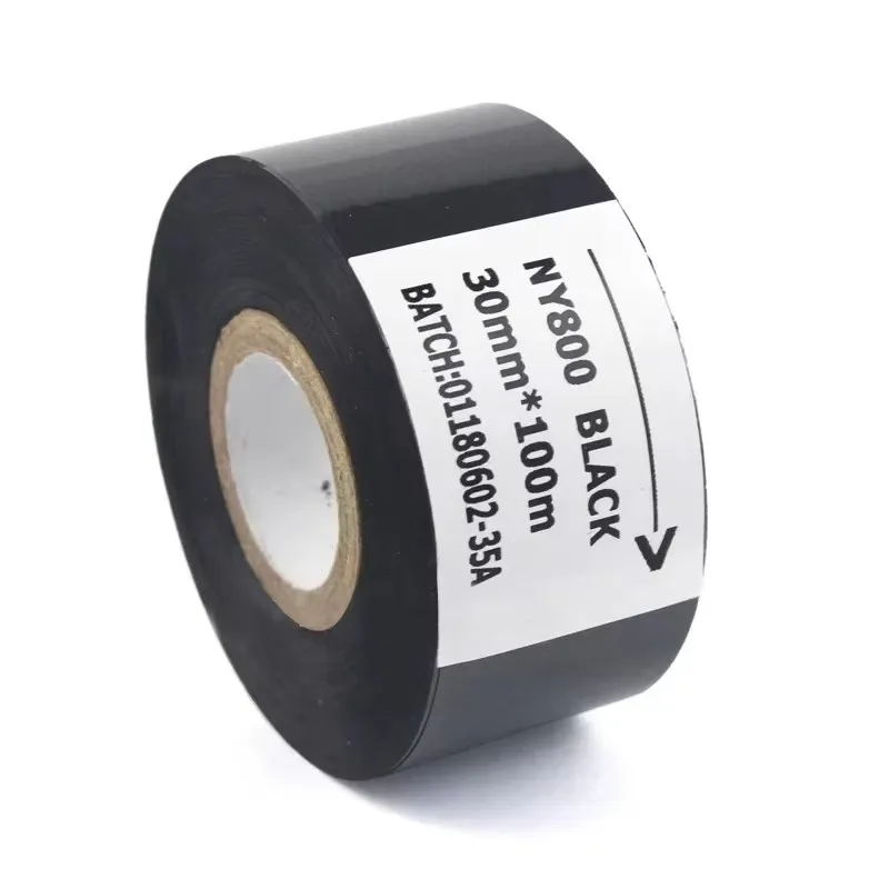 

NY800 black ribbon thermal printer ink packaging machine thermal transfer tape production date printing