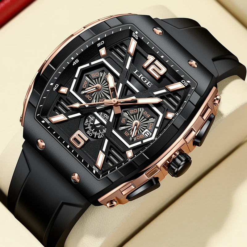 

LIGE Top Brand Men's Watches Classic Roman Scale Dial Luxury Wrist Watch for Man Original Quartz Waterproof Luminous Male reloj