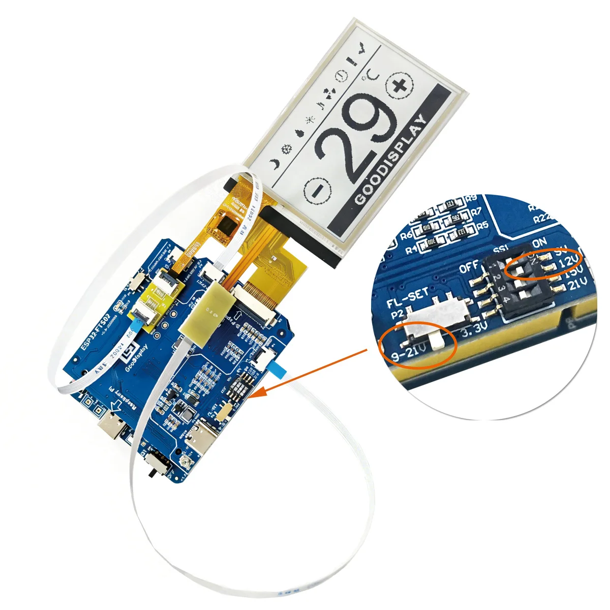 E-Ink Paper Front-Light Touch 2.7" e-Paper Display for Raspberry Pi Eink Display Module HAT Starter Kit GDEY027T91-FT11