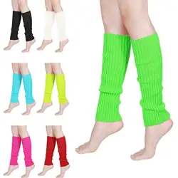 Halloween Costume Neon Ribbed Leg Warmers Harajuku Party Sports Yoga Lolita Leg Warmer Y2K Japanese Leg Covers Boot Socks