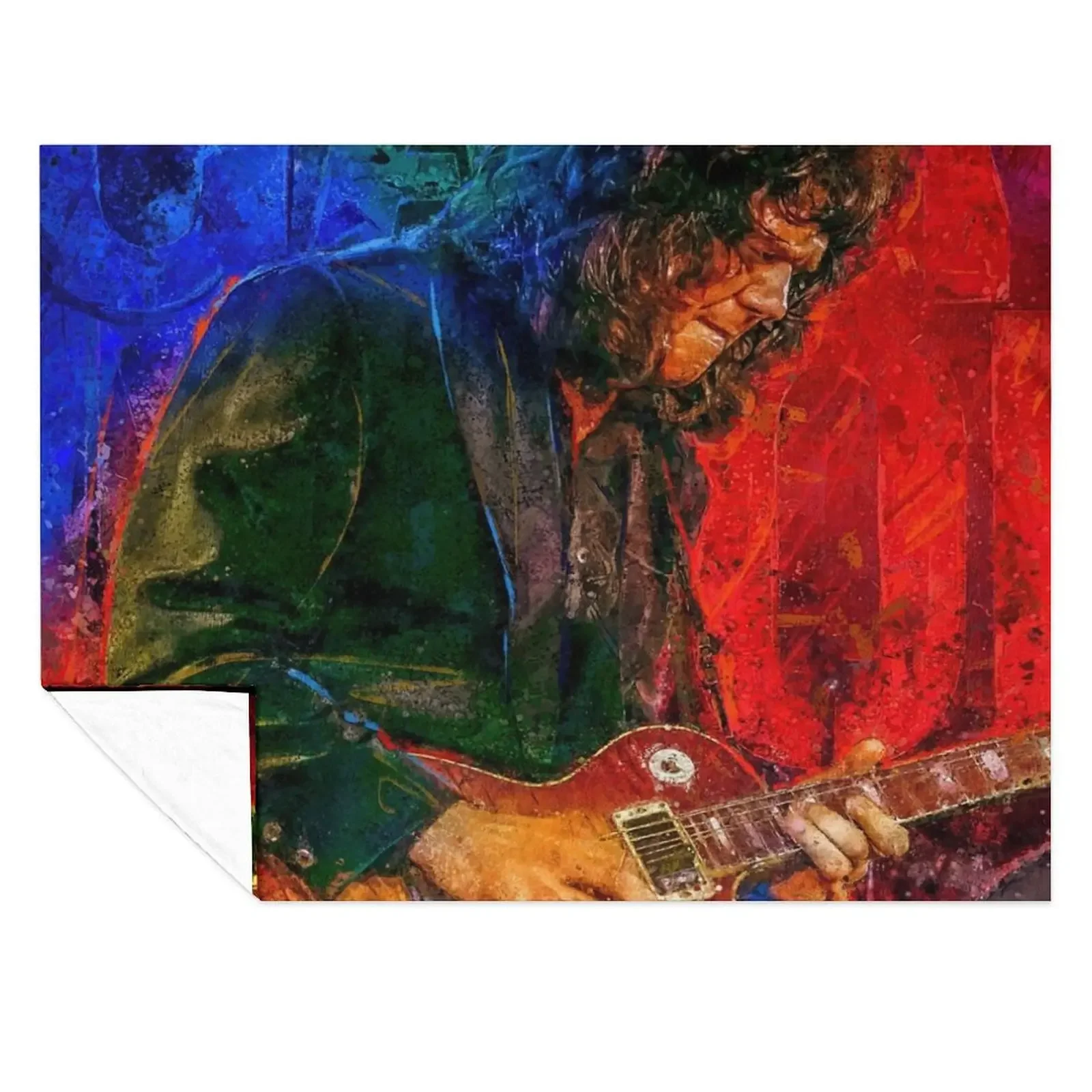 

Gary Moore Tribute portrait art Throw Blanket Decoratives Shaggy warm winter Luxury Designer Blankets