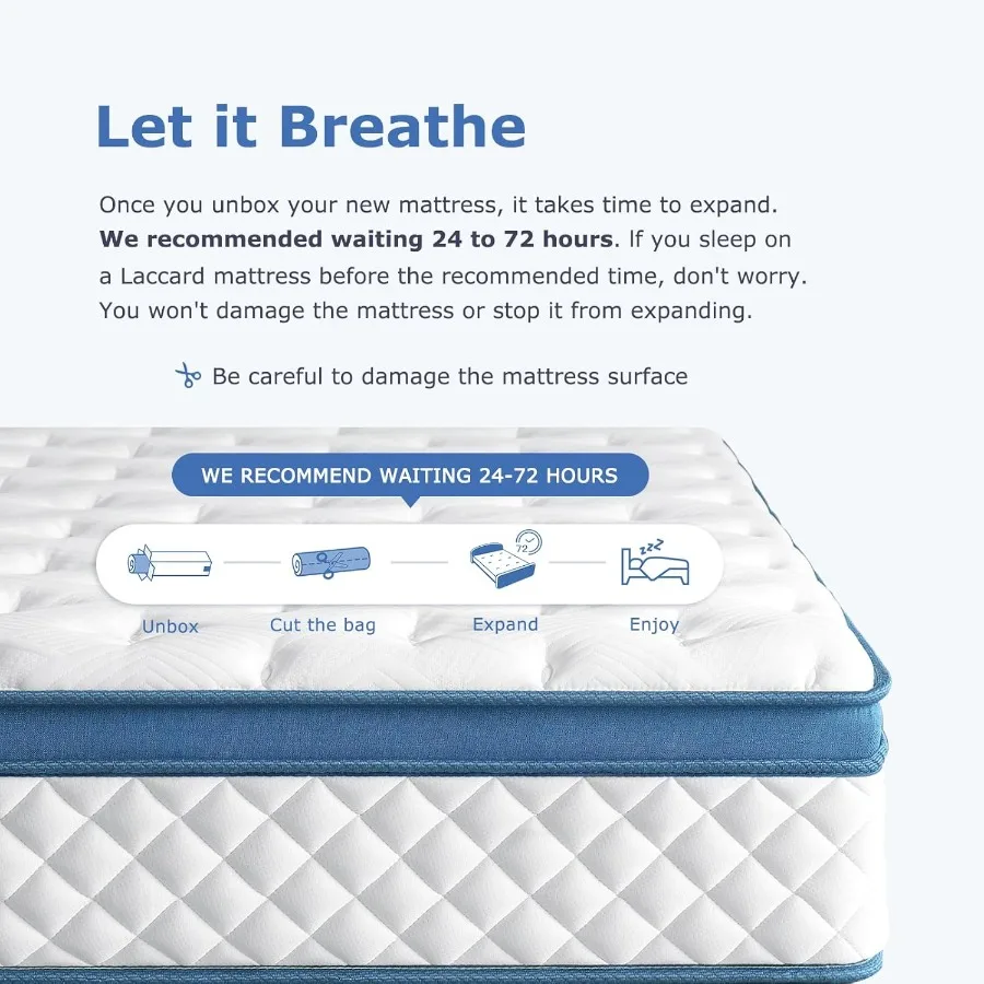 مرتبة مزدوجة هجينة متوسطة الحجم مقاس 10 بوصة في صندوق مع رغوة الذاكرة لتخفيف الضغط وعزل الحركة وجيب فردي S #6