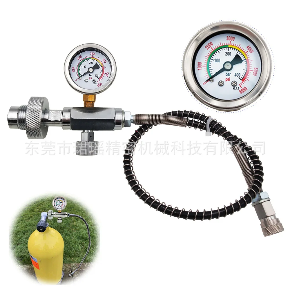 Submersible G5/8 Threaded Inflator Connector Airstrip 50cm Trachea Large To Small Valve