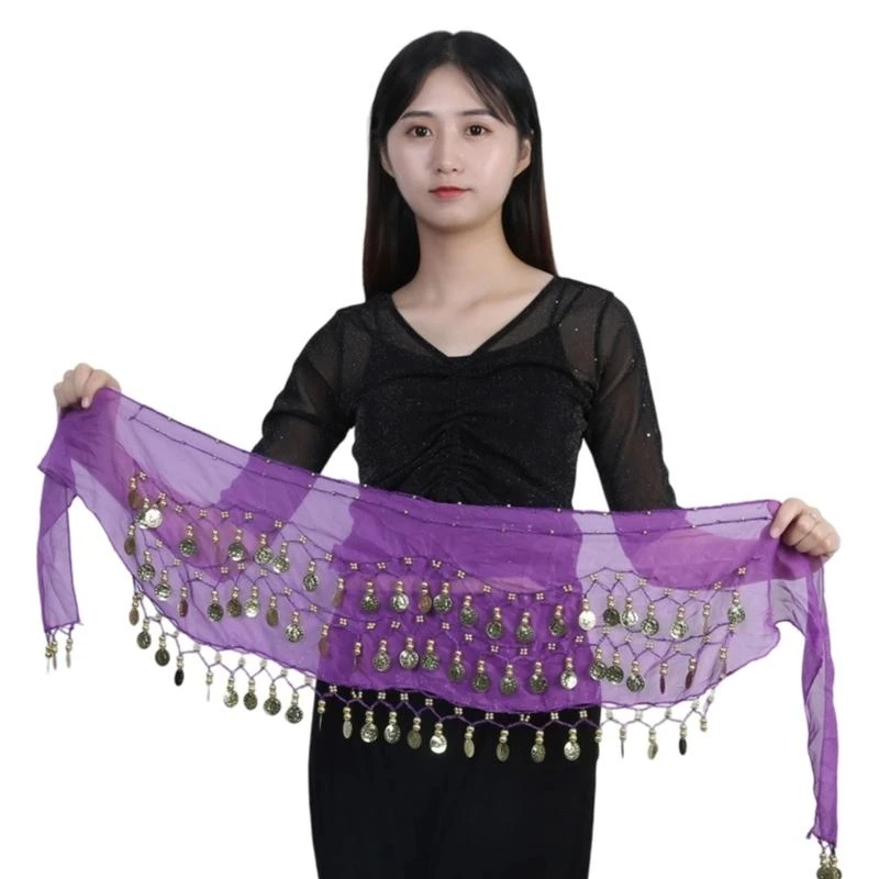 

652F Belly Dancing Waist Chain Belly Dance Hip Scarf Belt Belly Dance Wrap Skirt