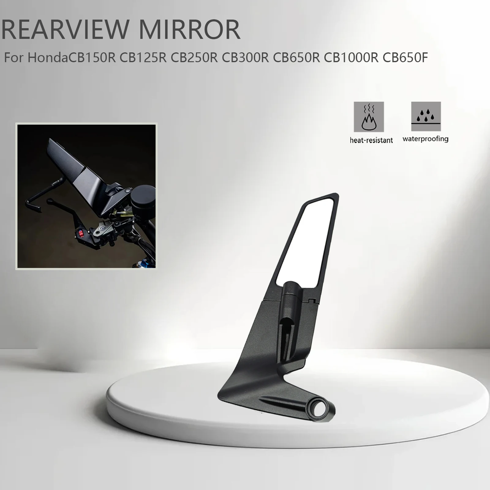 Universal Motorcycle Mirror Wind Wing side Rearview Reversing mirror For Honda CB150R CB125R CB250R CB300R CB650R CB1000R CB650F