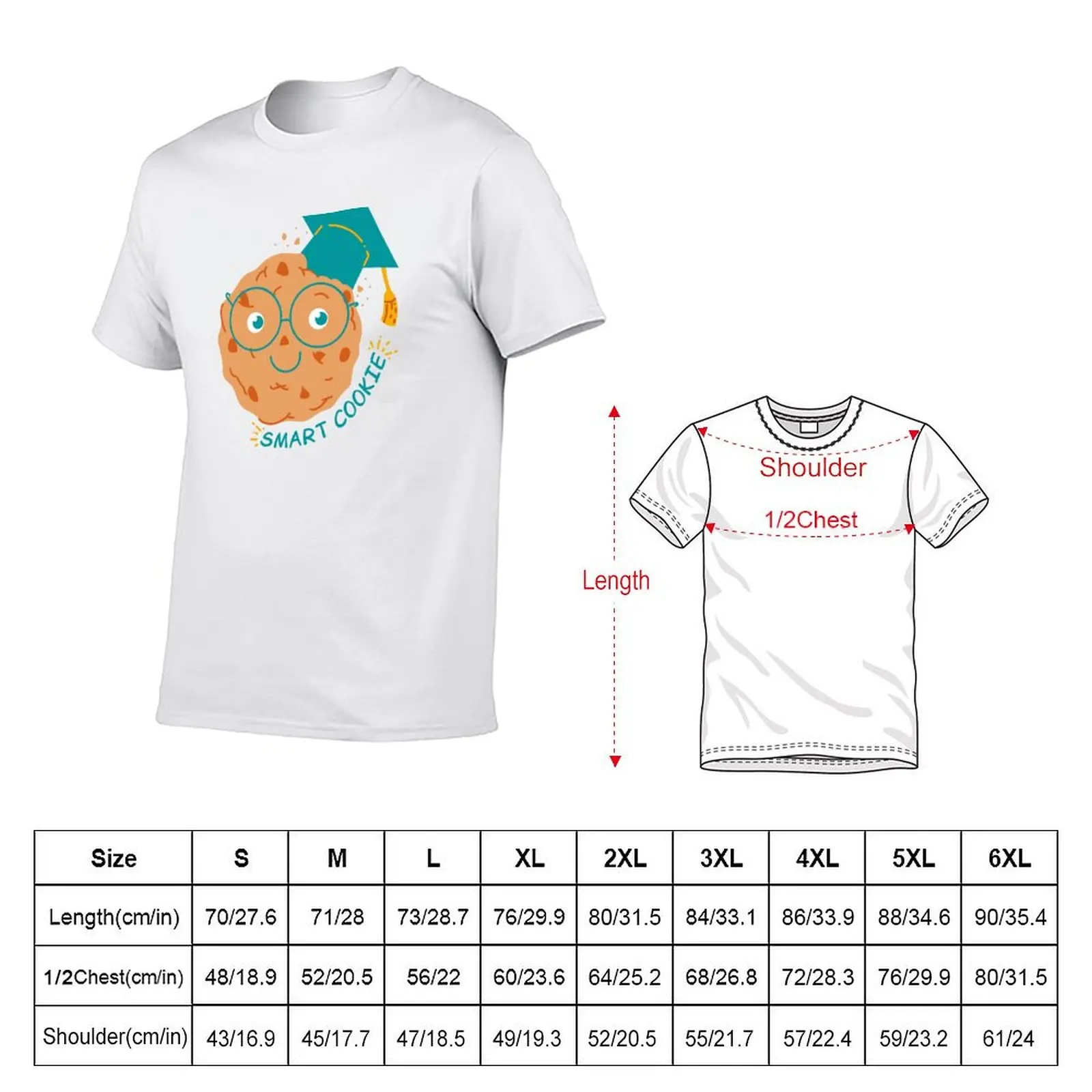 graduate smart cookie T-Shirt basketball graphic tees cotton man t-shirts Short sleeve tee men