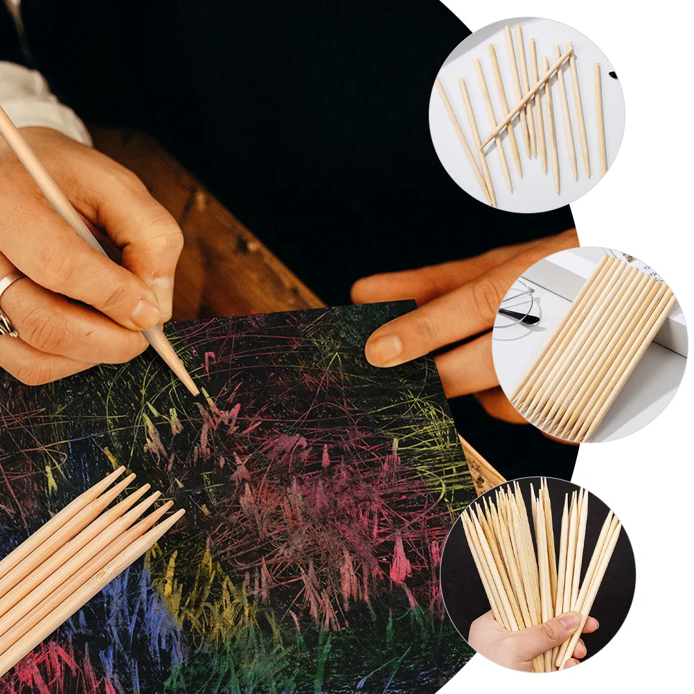 150 stuks kunstbamboestokken krasstylus voor handgemaakte projecten veilig niet-irriterend oppervlak ideaal voor educatieve kunstactiviteiten