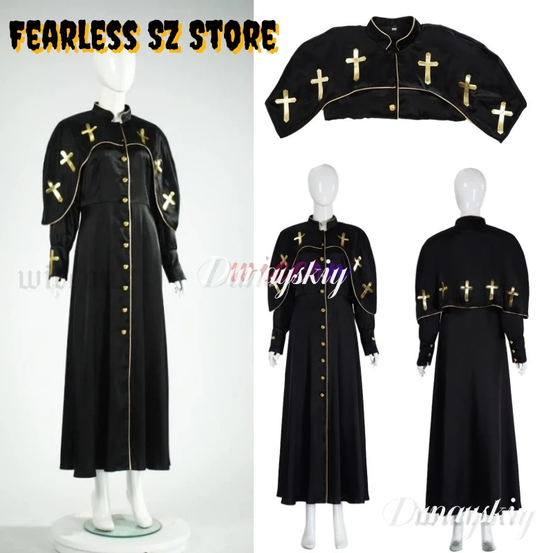 robe-de-culte-de-chorale-d'eglise-pour-femmes-halloween-carnaval-pasteur-clerge-cosplay-manches-longues-col-montant-robe-de-pretre-ample