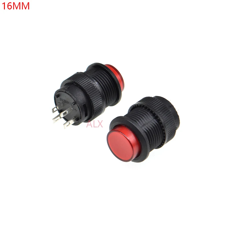 

2pcs 16mm r16-503ad Round Red Light self-locking Push Button Switch Micro Tact Key Switch Inching Power 4pin on/off