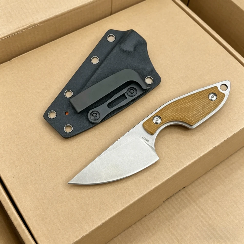 

New Mini EDC Fixed Blade Knife 8Cr13Mov Steel Micarta Handle Portable Outdoor Camping Knives with Sheath for Gift