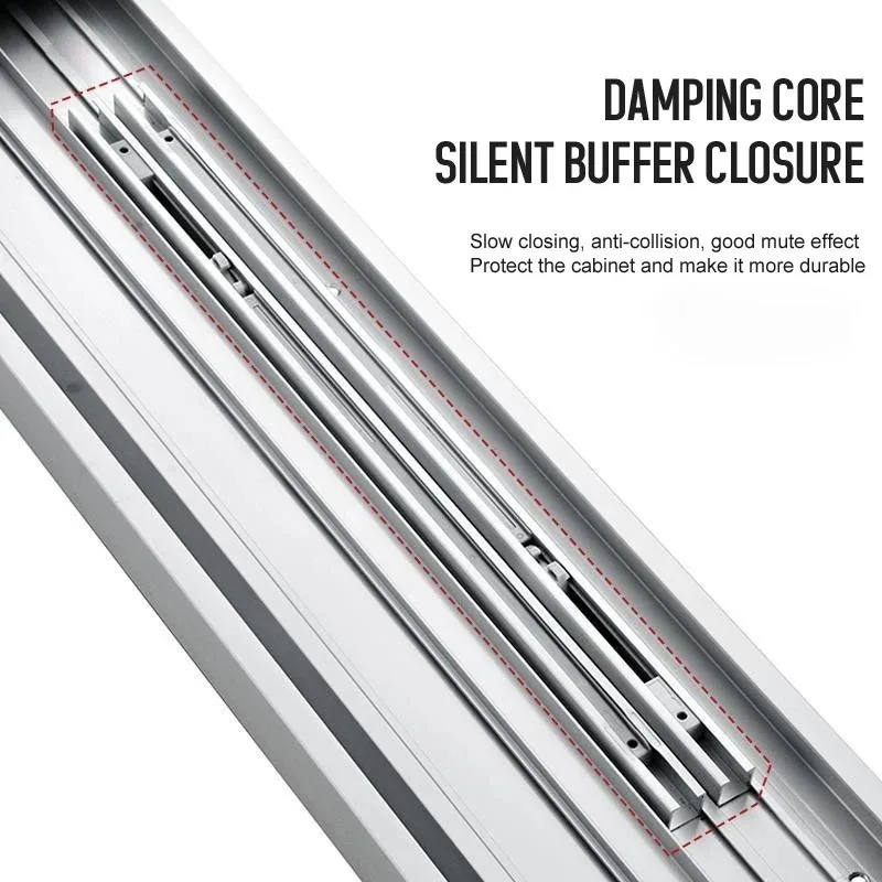

Aluminum Profile Concealed Kitchen Flushed Wardrobe Closet Roller Sliding Door With Softclose Cabinets System Hardware Fittings