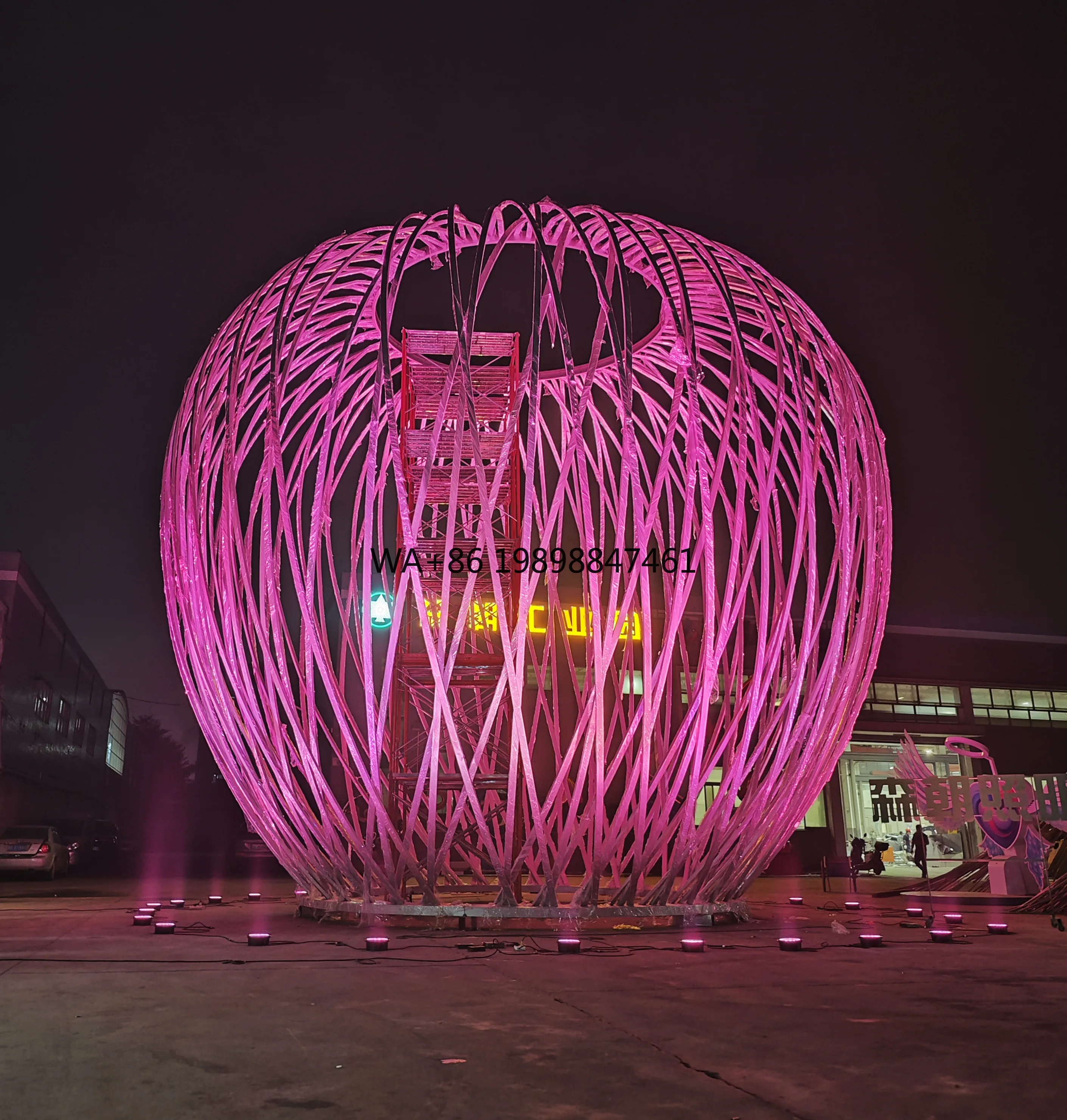 Stainless Steel Outdoor Decorative Garden Motif Street Light RGB Landscape Cage Light