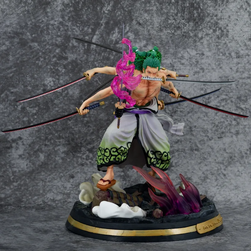 One Piece Roronoa Zoro Ghastly Nine Sword/Blade Style: Asura Nine Knives Flow Ver. GK PVC Action Figure Statue Light Up Toy Doll