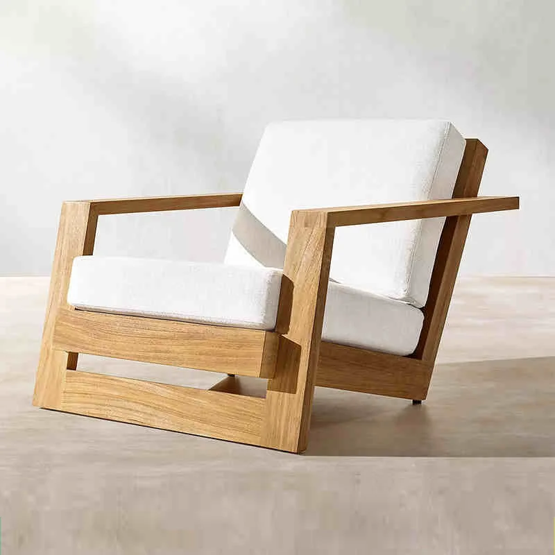 High-end outdoor sofa courtyard designer garden outdoor furniture balcony antiseptic teak sofa