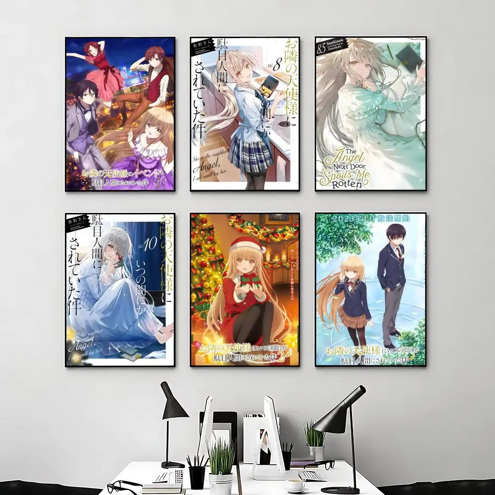 Anime-Poster „The Angel Next Door Spoils Me Rotten“ – Anime-Raumdekoration, Film- und Musik-Wandkunst für Innenräume