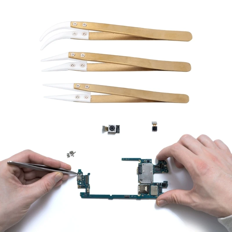 Anti-Static Reversa Pinças Cerâmicas resistente ao calor para eletrônico-Cigarette G6KA