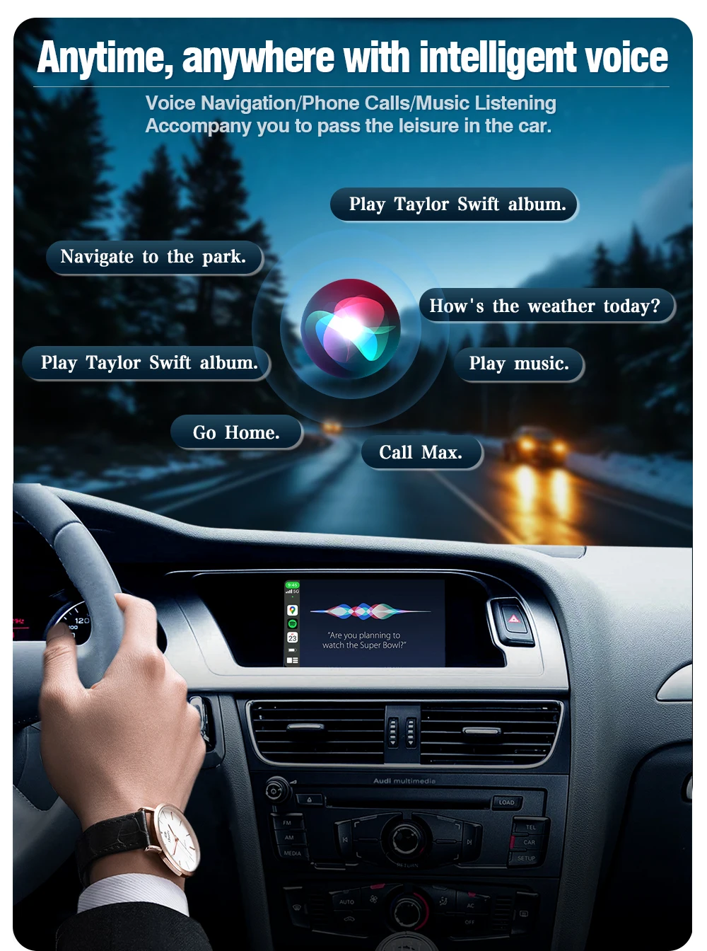 AUTOTOP Wireless DAB+ CarPlay Android Auto für Audi A4 B8 A5 S4 S5 Q5 MMI 3G mmi 3g AirPlay Mirror Link Unterstützte Kamera GPS BT – Detail 7