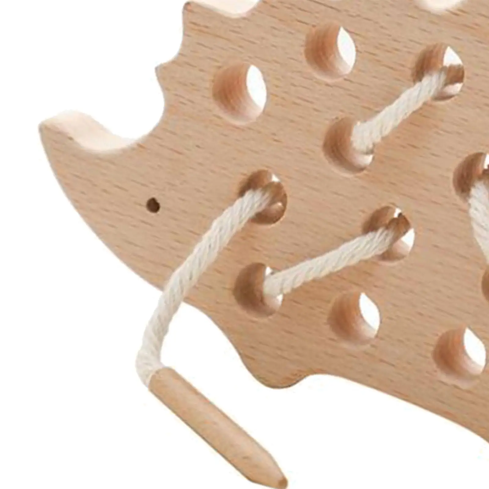 Wooden Lacing Threading Board Educational and Learning Hedgehog Wood Threading Toys Montessori Activity Toy for 3 4 5 Years Old