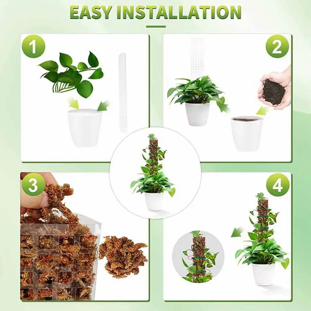 Semi-cylindrical Moss Pole Versatile Plant Support Poles for Indoor Plants Adjustable Height Reusable Moss Columns Enhance