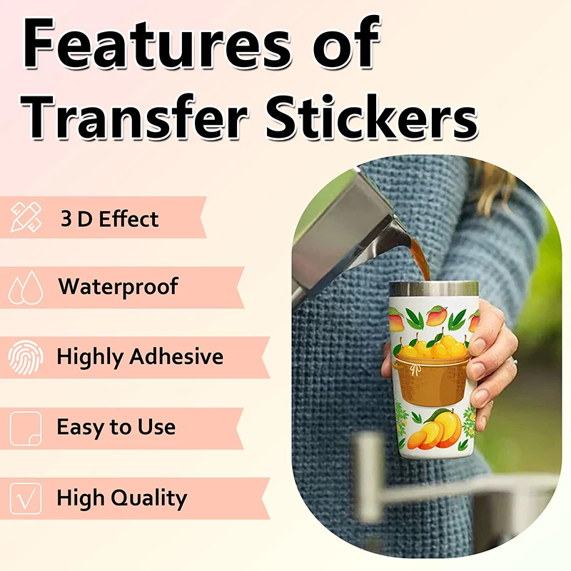Personalized Sticker Logo Custom Transfer Stickers Customized Wedding Labels 3D UV DTF Waterproof Name DIY Gift