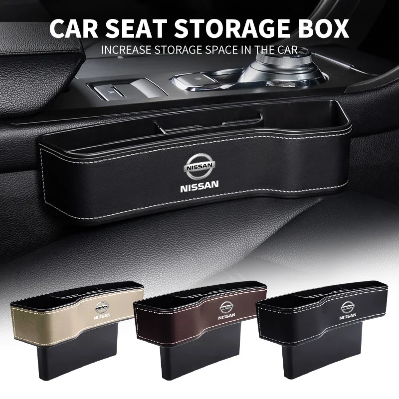 New Car Crevice Storage Box with Seat Gap Slit Seat Gap Slit Pocket Seat Organizer For Nissan Tiida Teana Skyline Juke X-trail