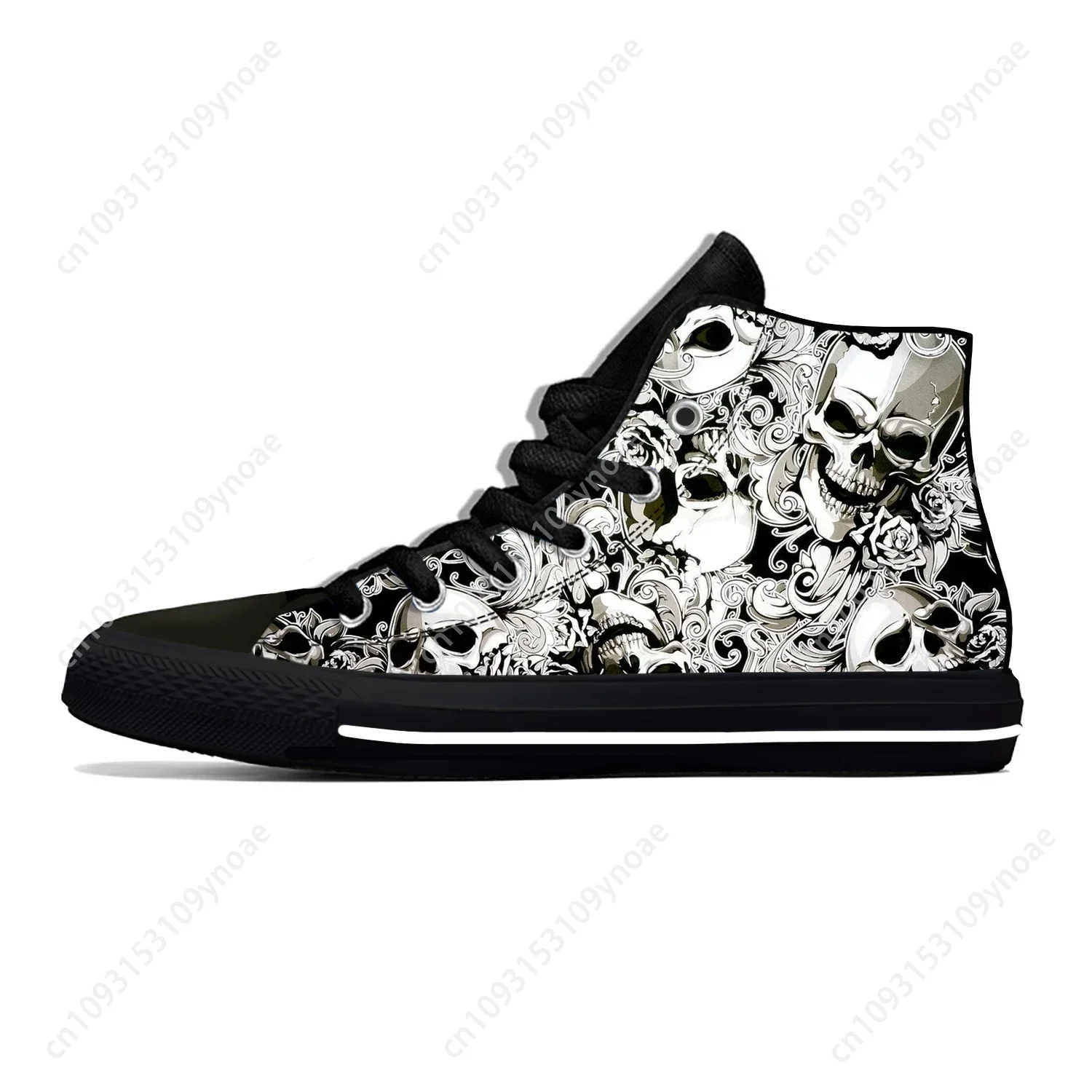 Hot SKull PAisley Gothic Goth Horror Punk Scary Cool High Top Breathable Men Women Summer Sneakers Lightweight Casual Shoes