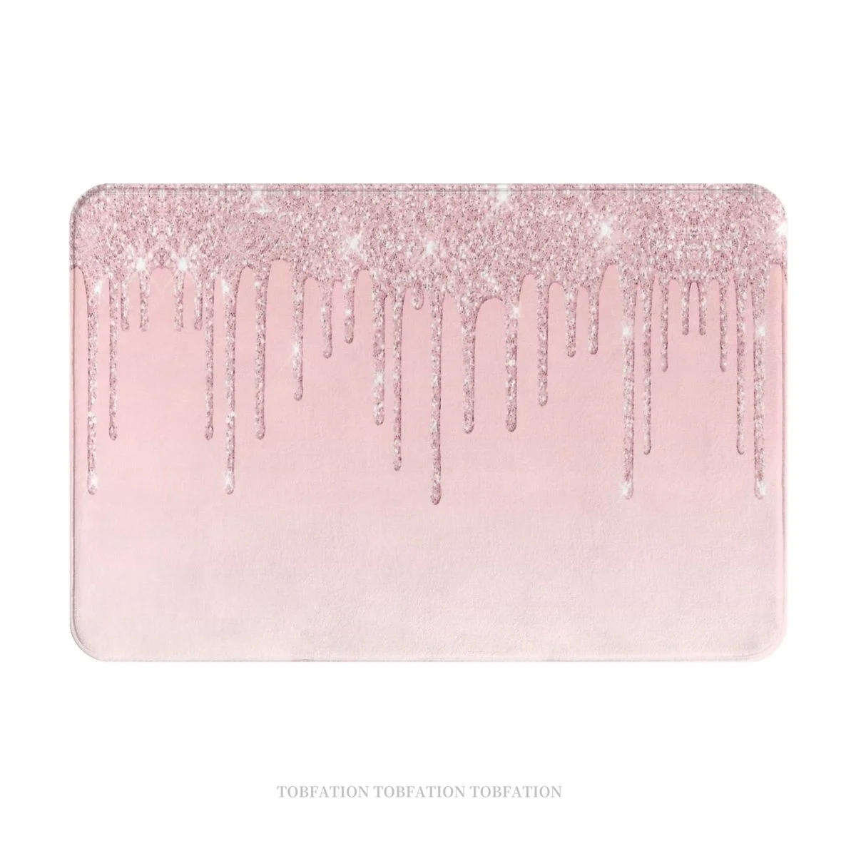 Dripping Glitter Bathroom Non-Slip Carpet Rose Gold Glitter Bedroom Mat Welcome Doormat Floor Decor Rug