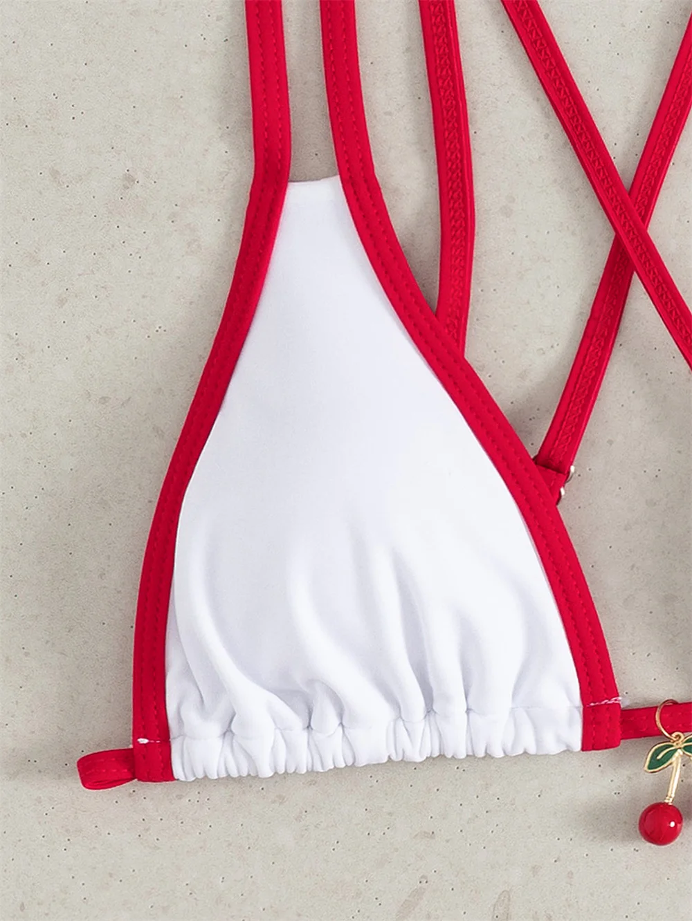 لؤلؤة الكرز الرسن بيكيني الإناث ملابس السباحة النساء قطعتين مجموعة البكيني المرقعة الاستحمام ثوب السباحة السباحة