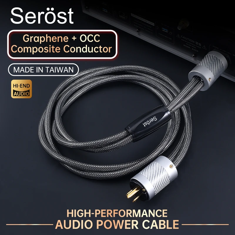 

Serost Hi-END Audio AC cable 6N OCC Graphene-copper Composite US to C13 Plug for CD DAC decoder power amplifier Power Cable