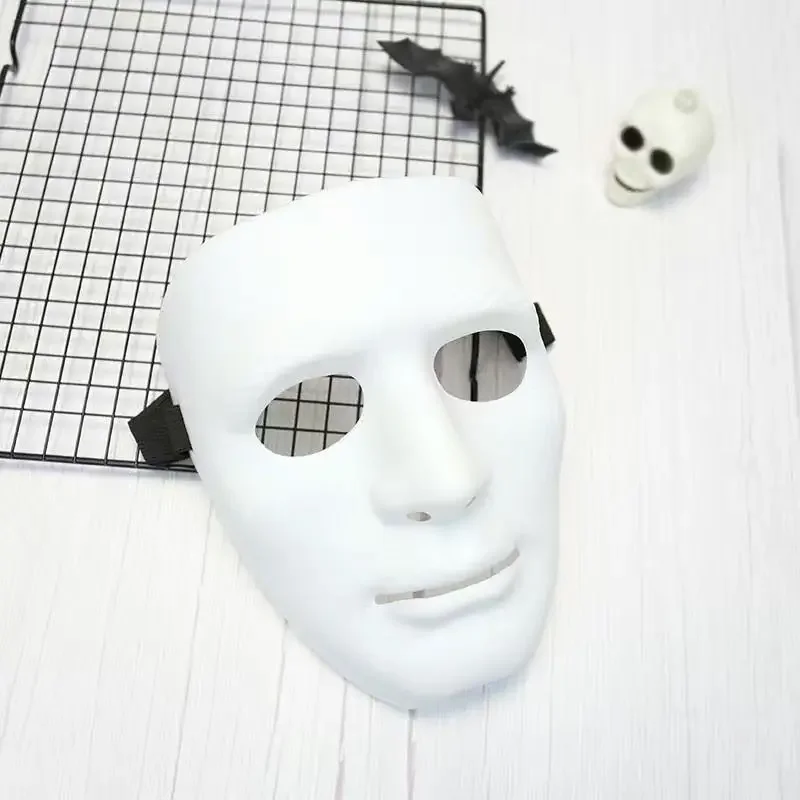 QQ8 유니섹스 할로윈 나이트 고스트 댄스 인간의 얼굴 마스크 화이트 힙합 마스크 블랙 고스트 스텝 댄스 가장 무도회 코스프레 파티 M5Lk￥