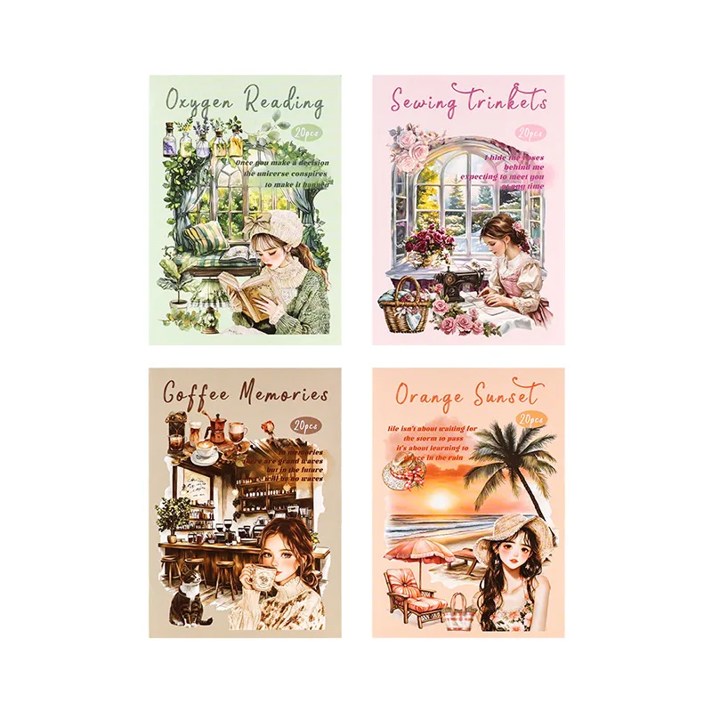 

10sets/lot Memo Pads Material Paper Xiao Quexing Junk Journal Scrapbooking paper Decoration stationery