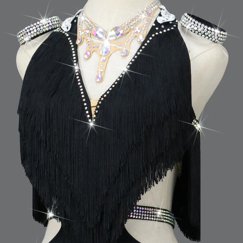 Strój do tańca latynoamerykańskiego dla dziewczynki, sukienka sceniczna z frędzlami, kostium damski na studniówkę, zawody, sport, imprezę, strój taneczny dla dzieci, garnitur, 2025