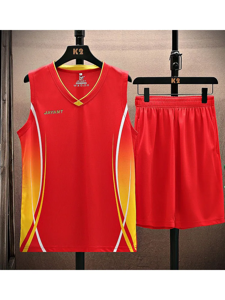 Men's Breathable Sweat Absorbent Basketball Sport Suit Summer Competition Jersey New Multi-Color Ball Uniform One Set view 2