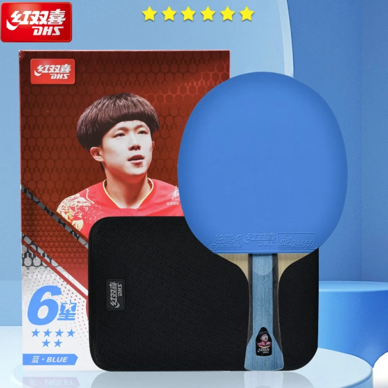 DHS 6 Star Table Tennis Racket Professional Ping Pong Paddle Racket Bat Hurricane 9 Sticky Forehand Rubber Hurricane 3 Backhand