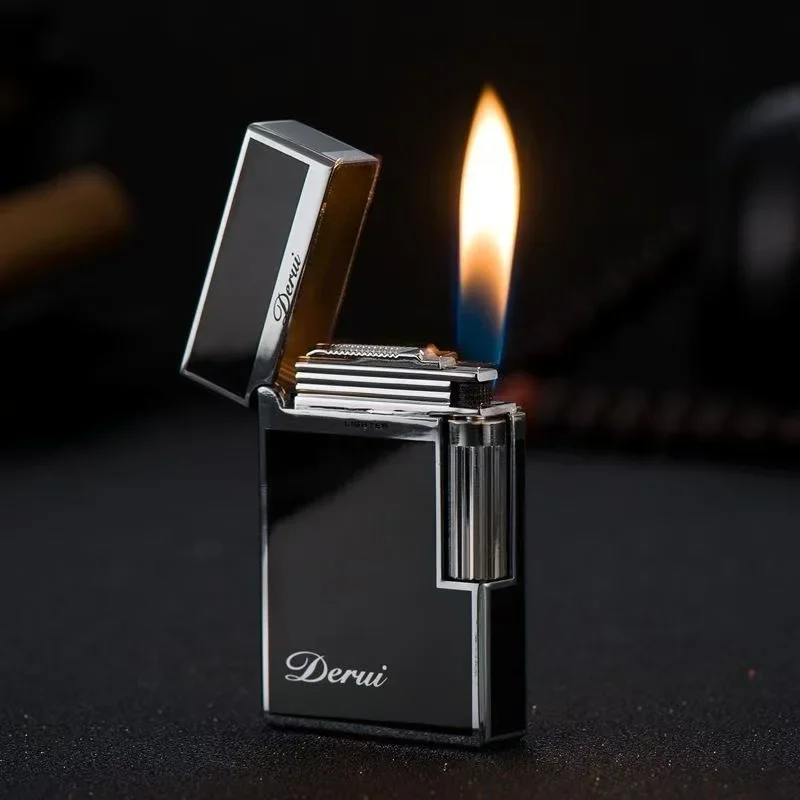 Hot Sale New Derui Lighter Creative Butane Windproof Linear Metal Lighter Men's Entertainment Gift Toys Light Smoke Lighter
