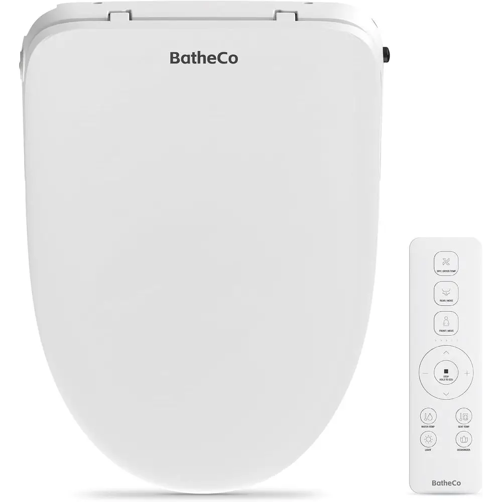 

Heated Bidet Seat Elongated with 6-Level Warm Water, Dryer, Front and Rear Wash, Remote Control, Self-Cleaning Nozzle, Eco Frien