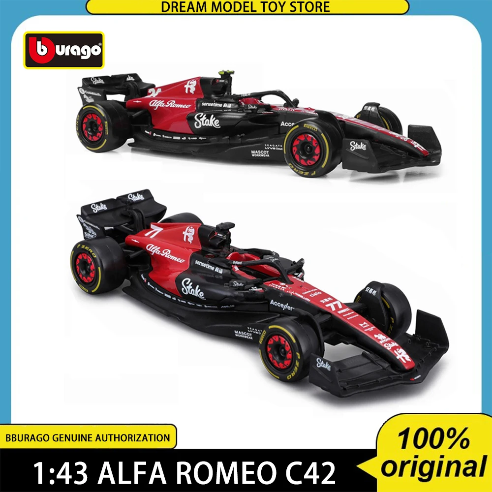 

Bburago 1:43 F1 Team Stake C43 2023 24 Zhou Guanyu Alfa Romeo 77 Valtteri Bottas Alloy Model Car Collection Toy Birthday Gift