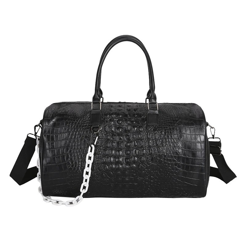 Crocodile patterned skin large capacity men's and women's handbag travel bag large size luggage bolsos de mujer sac de voyages