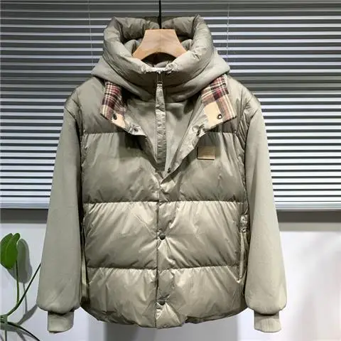 Winter new hooded thickened coat handsome fashion versatile cotton-padded coat
