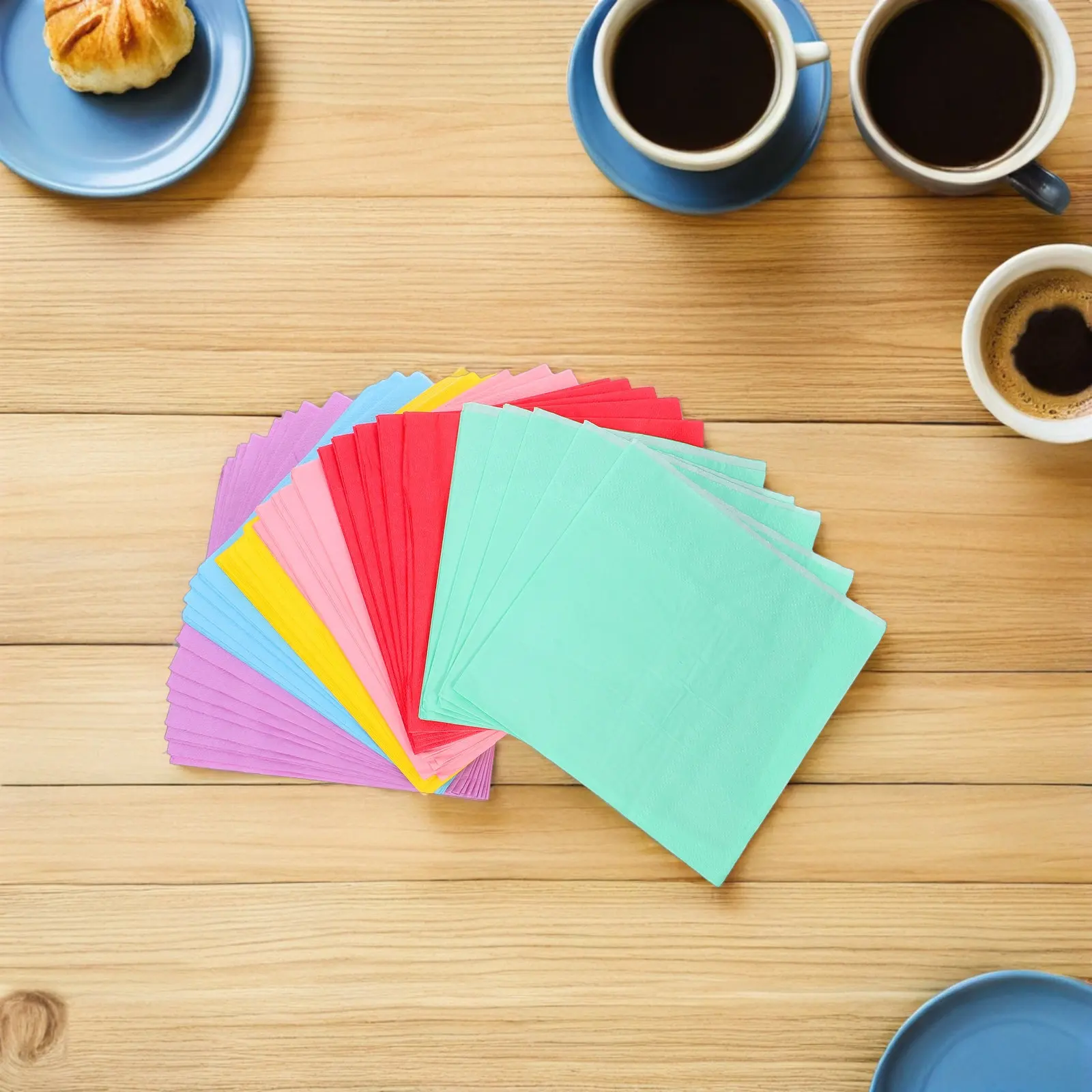 60Pcs Color Napkins Paper Drinks For Birthday Party Organizer Disposable Colorful Cocktail Dinner Beverage