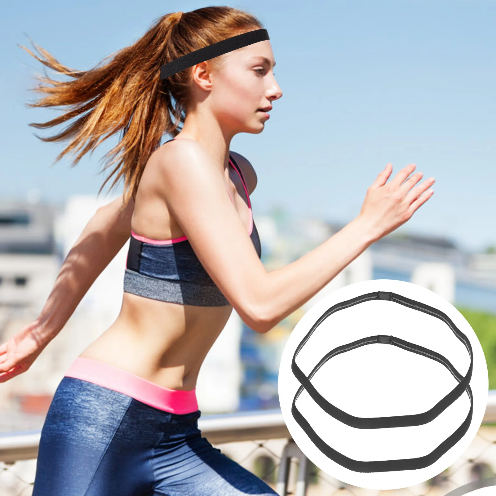 2 szt. Unisexowe sportowe opaski na głowę Elastyczne opaski przeciwpotne Antypoślizgowe do ćwiczeń Biegania Jogi Fitness Opaski do włosów Biała opaska męska