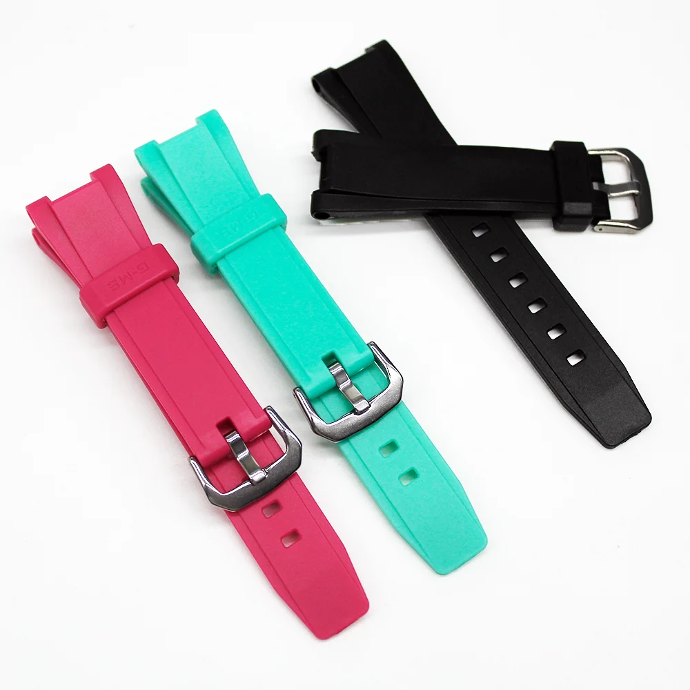 حزام ساعة اليد ل MSG-S200G-4 / 1A / 5A MSG-W200 لينة الراتنج بولي TPU حزام الساعات دبوس مشبك المعصم الفرقة سوار حزام الرياضة مقاوم للماء st