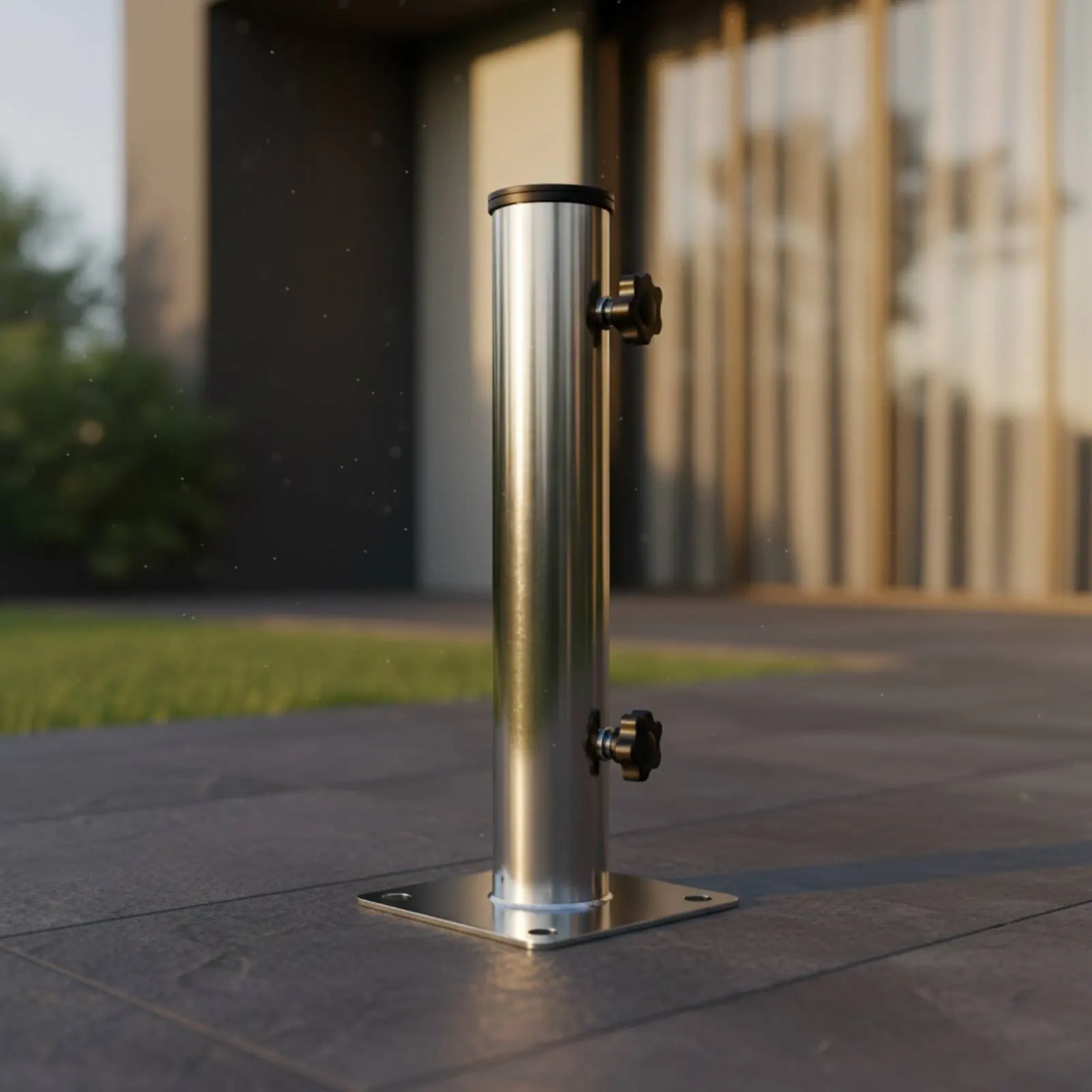

Umbrella Base Tube Sleeve Thickened Square Tube Base Mount Umbrella Pole Holder Polished Finish Outdoor Support Part for Patio