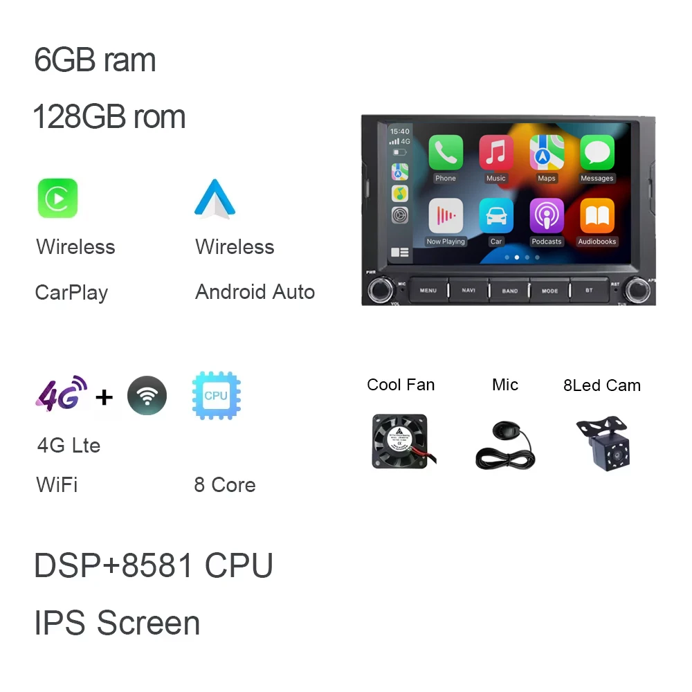 Carplay DSP Android 14.0 8G 256GB Auto Speler GPS autoradio autoradio Voor PEUGEOT 3008 5008 Partner CITROEN Berlingo 2010-2016
