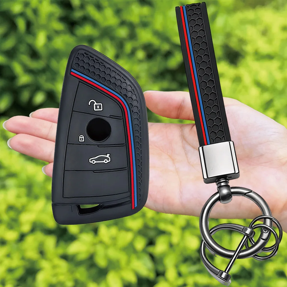 Silicone Remote Car Keychain Holder Key Case Cover for BMW F48 F46 F10 F20 F30 X1 X2 X3 X4 X5 X6 Z4 1 2 3 4 5 6 7 Serie 7 Wallet
