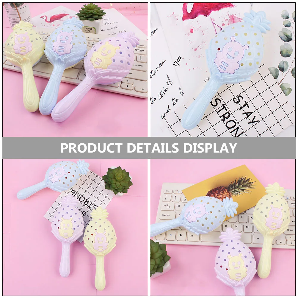 

3 Pcs Hand-cranked Pendant High-quality Baby Toys Adorable Rattle Practical Infant Plastic Toddlers Educational Shape