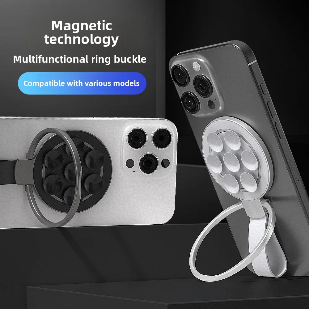 

MagSafe Magnetic Ring Phone Stand | Silicone Suction Cup, Stable Hold | Universal for All Phones, Desktop/Car/ Glass/Kitchen use