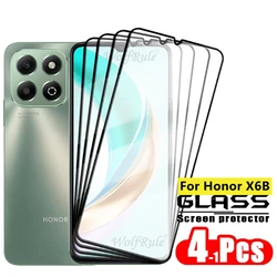 1/2/3/4pcs For Honor X6B Glass Huawei Honor X6B Tempered Glass Full Cover Glue Protective 9H HD Screen Protector Honor X6B 6.56